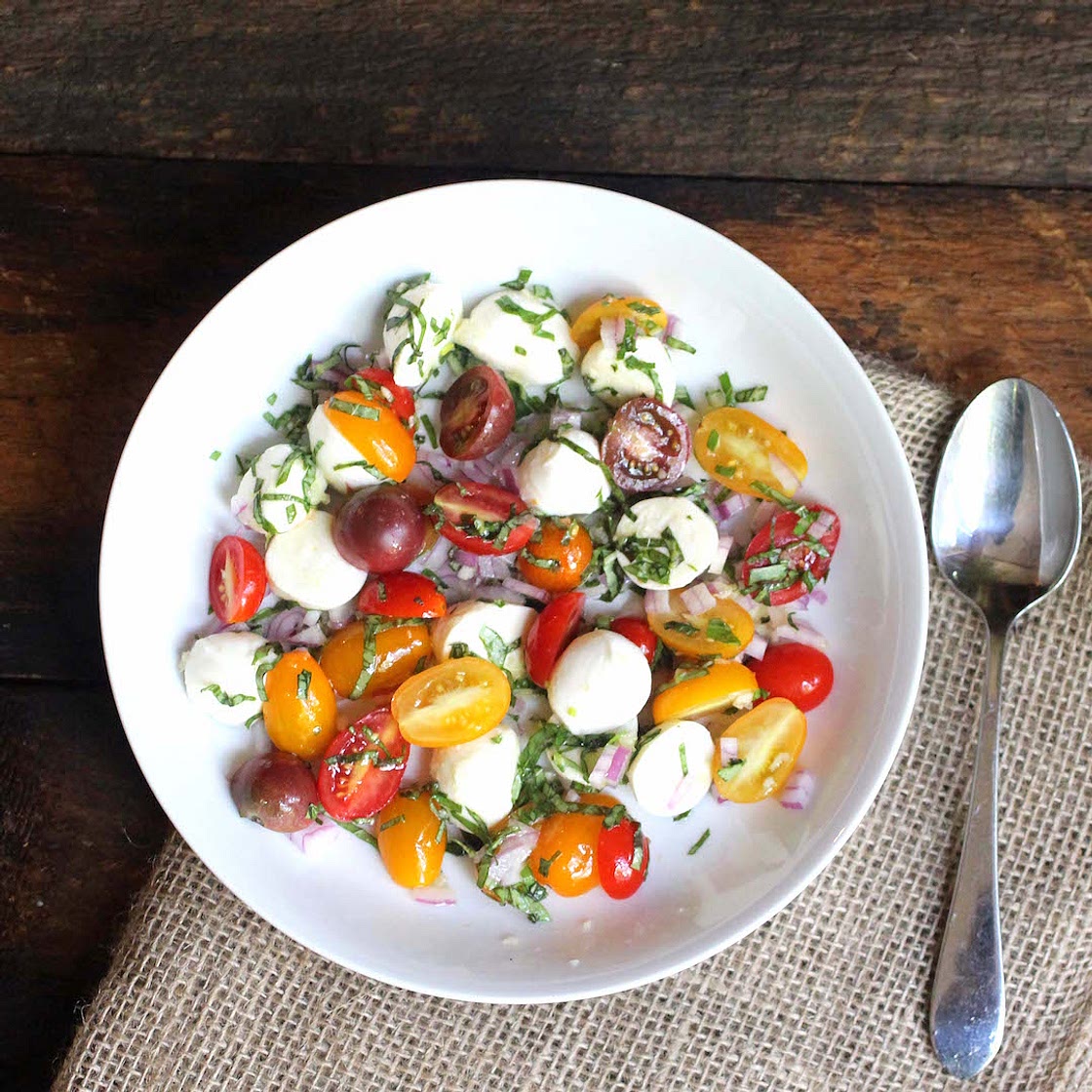 Caprese Salad with Cherry Tomatoes and Ciliegine