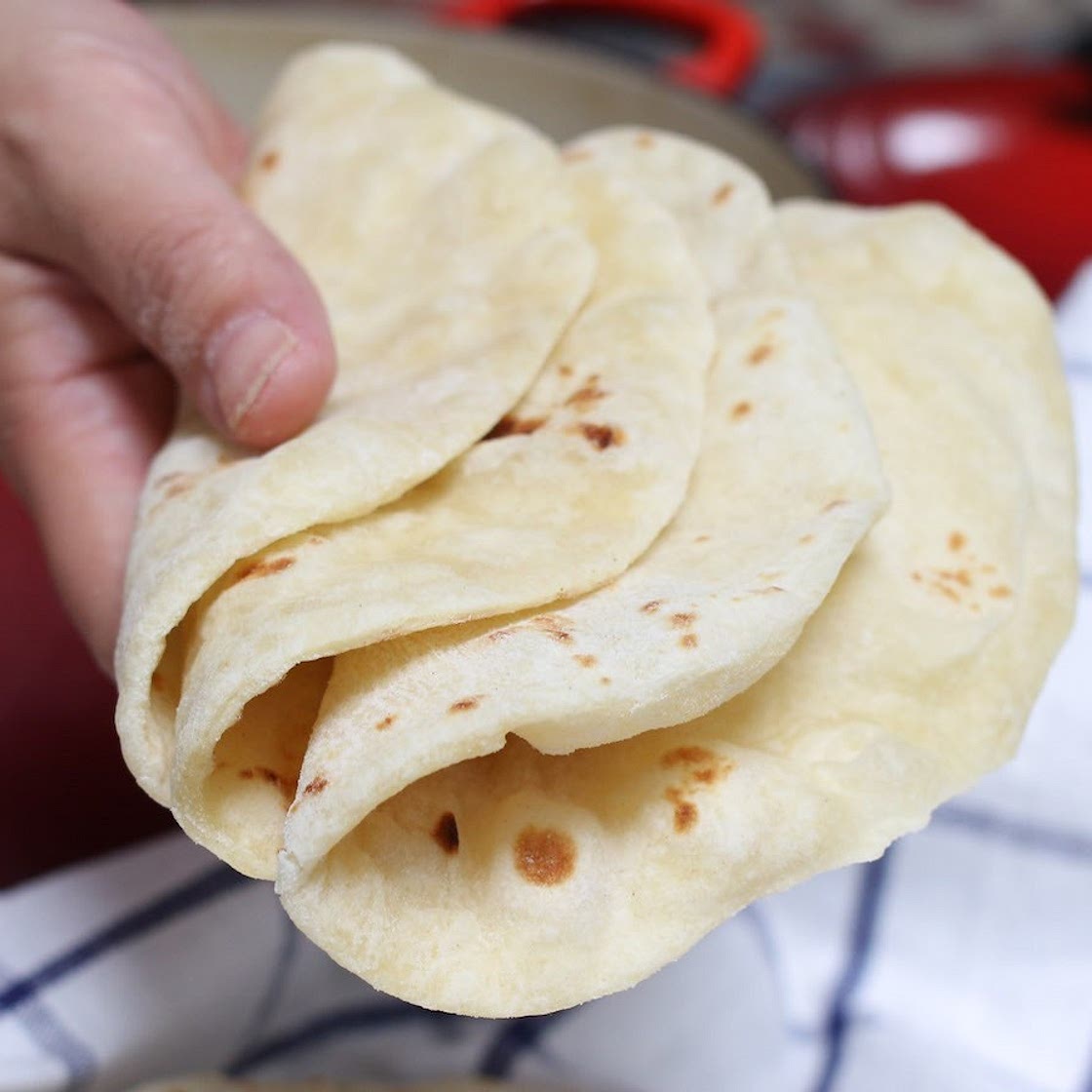 Homemade Soft Vegan Flour Tortillas