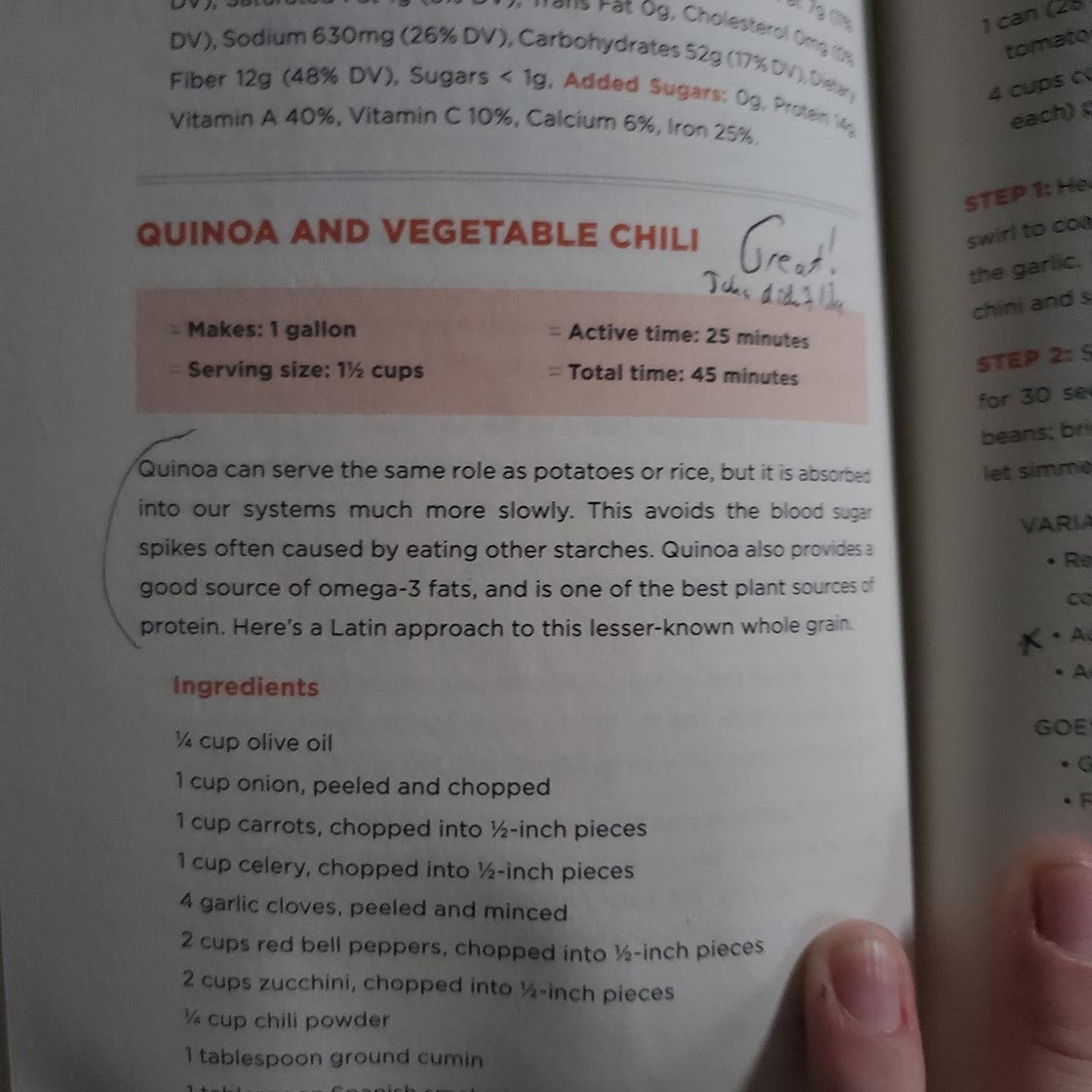 Quinoa & Vegetable Chili