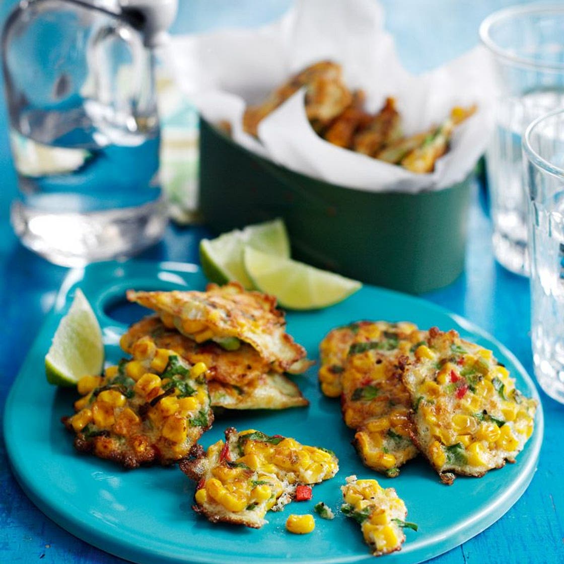 Sweetcorn and chive fritters