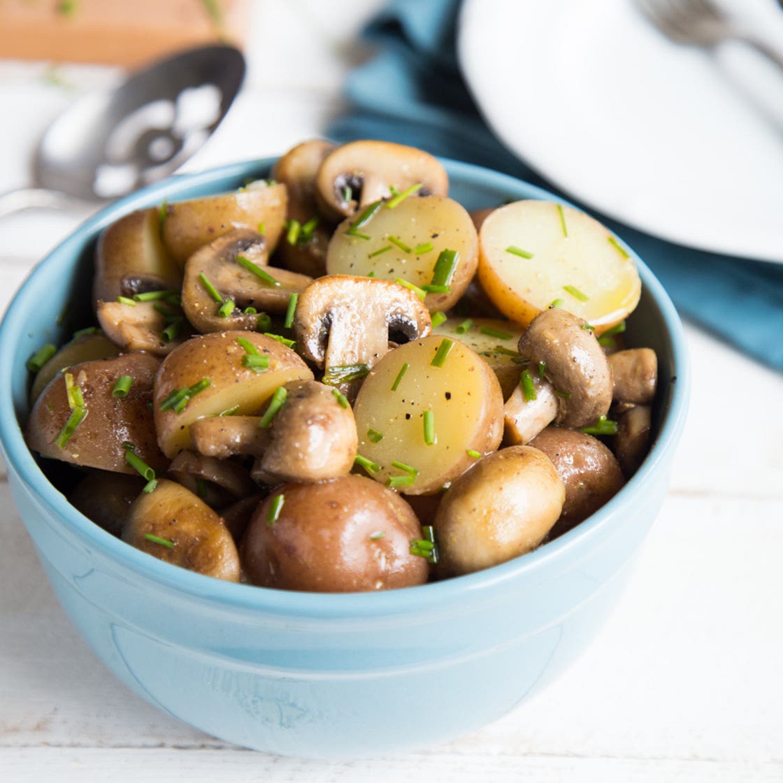 Mushroom and Chive Potato Salad