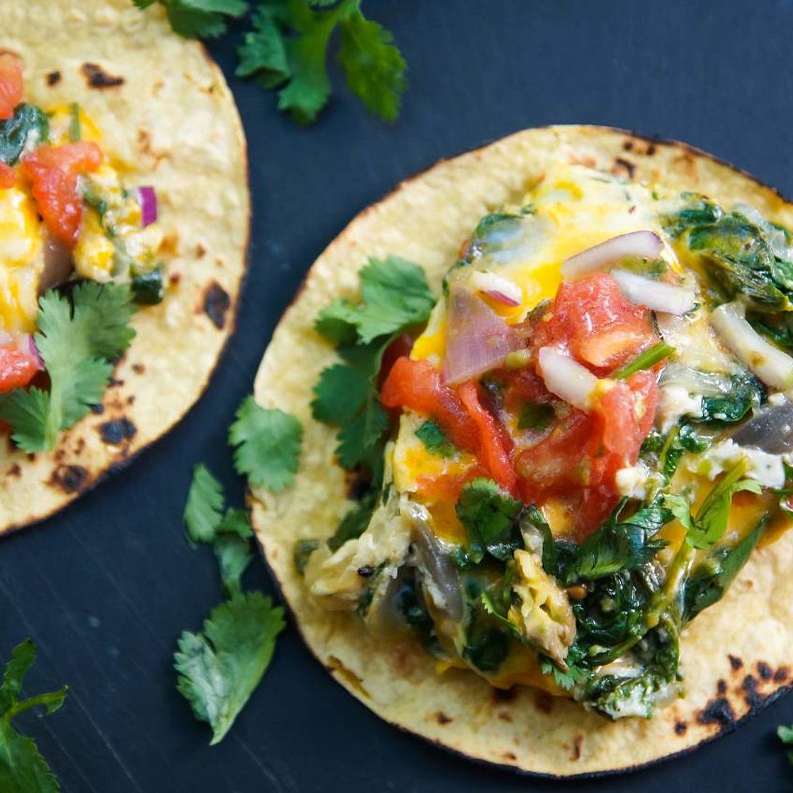 Green Shakshuka over Corn Tortillas