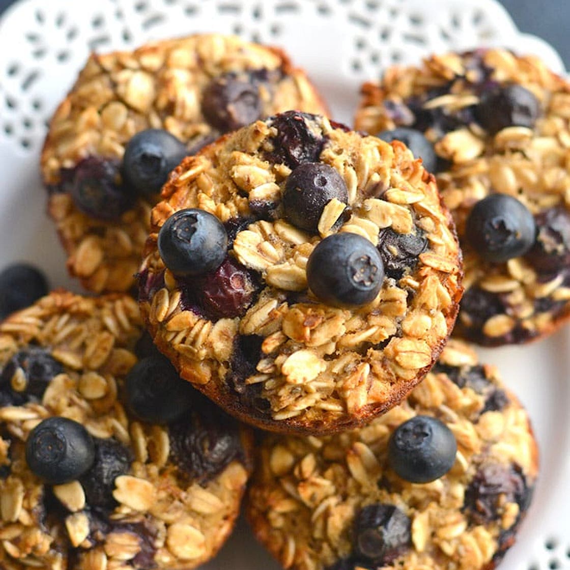Blueberry Protein Oatmeal Muffins