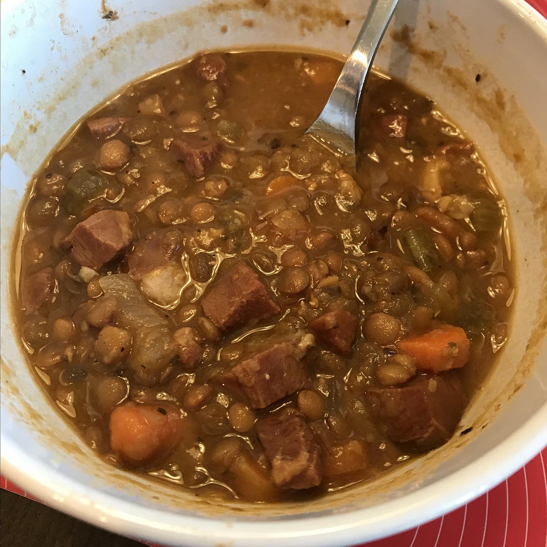 Slow Cooker Lentil and Ham Soup