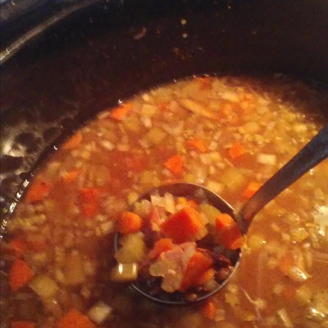 Slow Cooker Lentil and Ham Soup