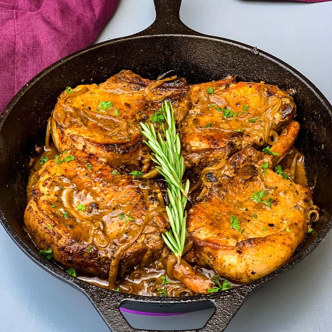 Keto Low-Carb Smothered Pork Chops