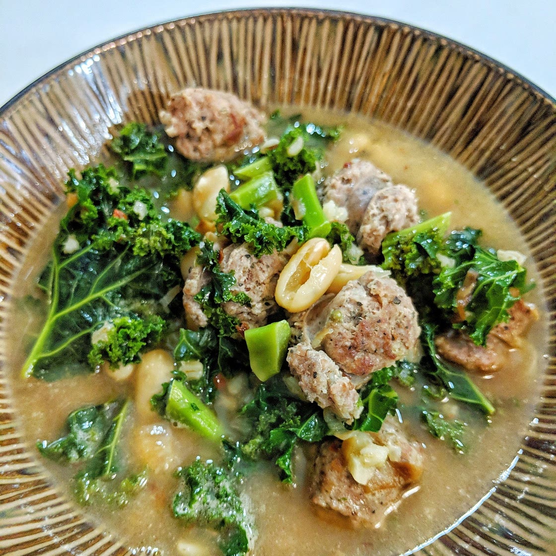Barley, Sausage and Kale Stew