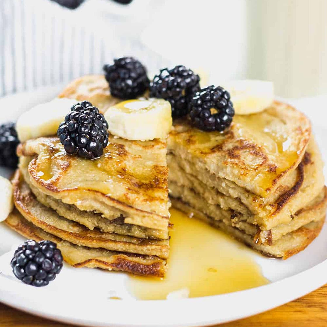 Vegan Banana Oatmeal Pancakes