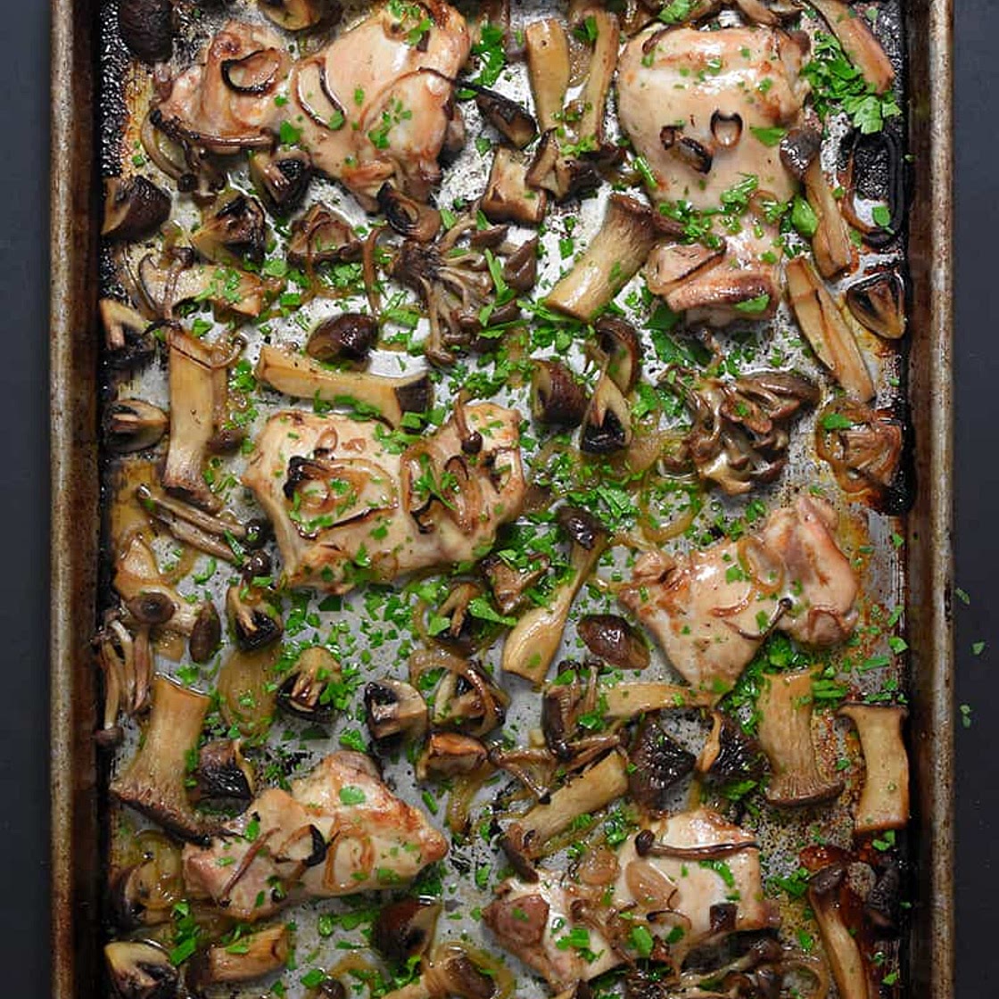 Sheet Pan Chicken and Mushrooms