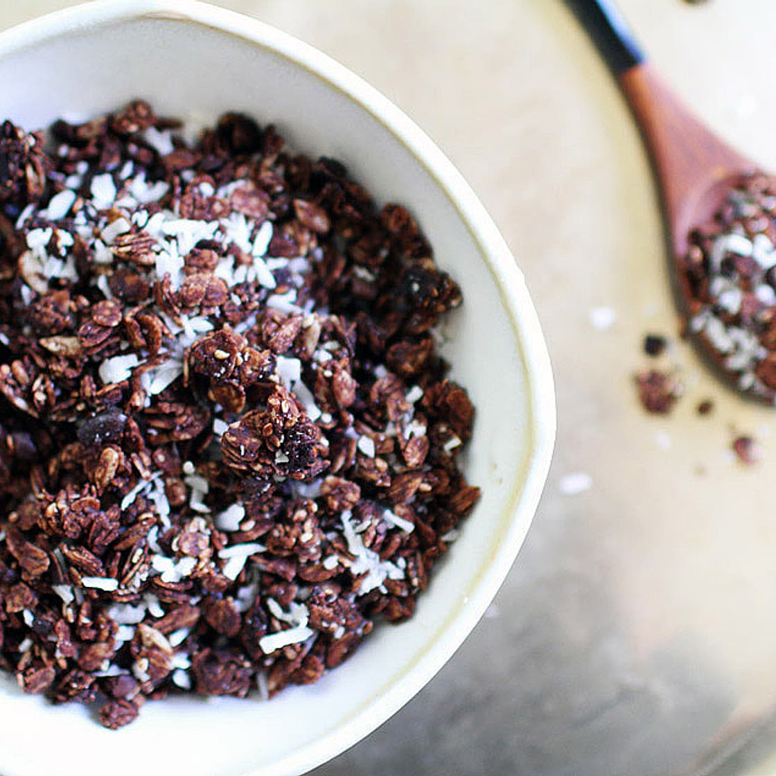 Cacao Coconut Granola (aka New-School Cocoa Puffs) - Botanica