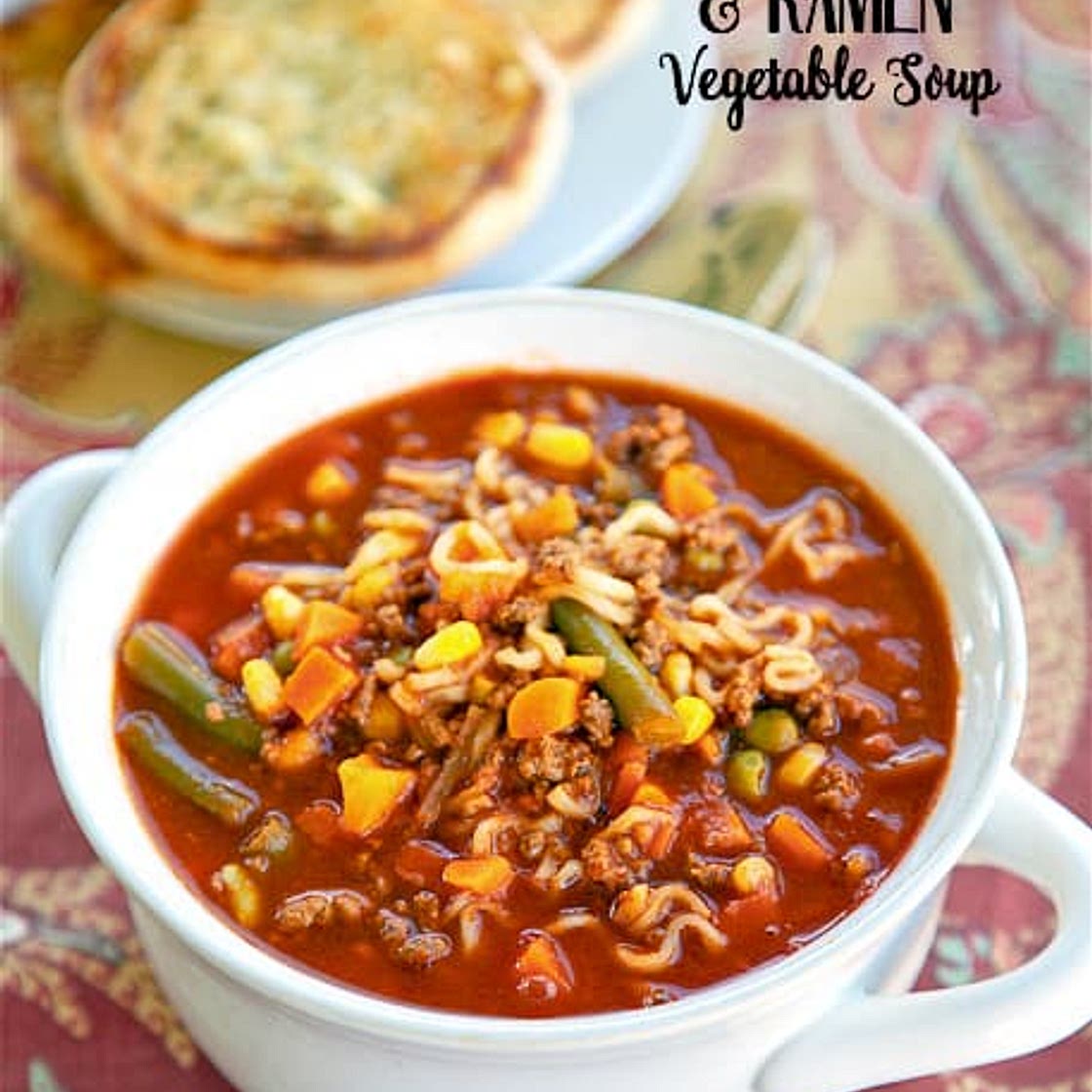 Beef & Ramen Vegetable Soup