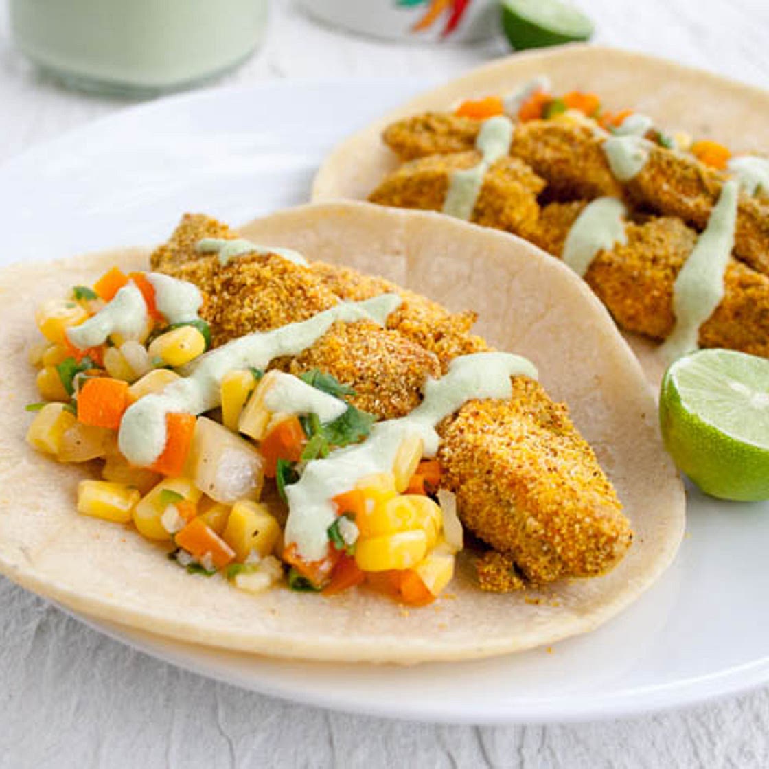 Cornmeal Baked Avocado Tacos