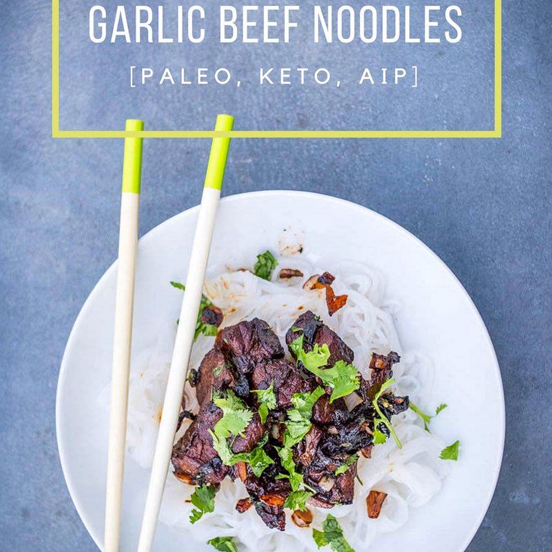 Asian Garlic Beef Noodles Recipe [Paleo, Keto, AIP]