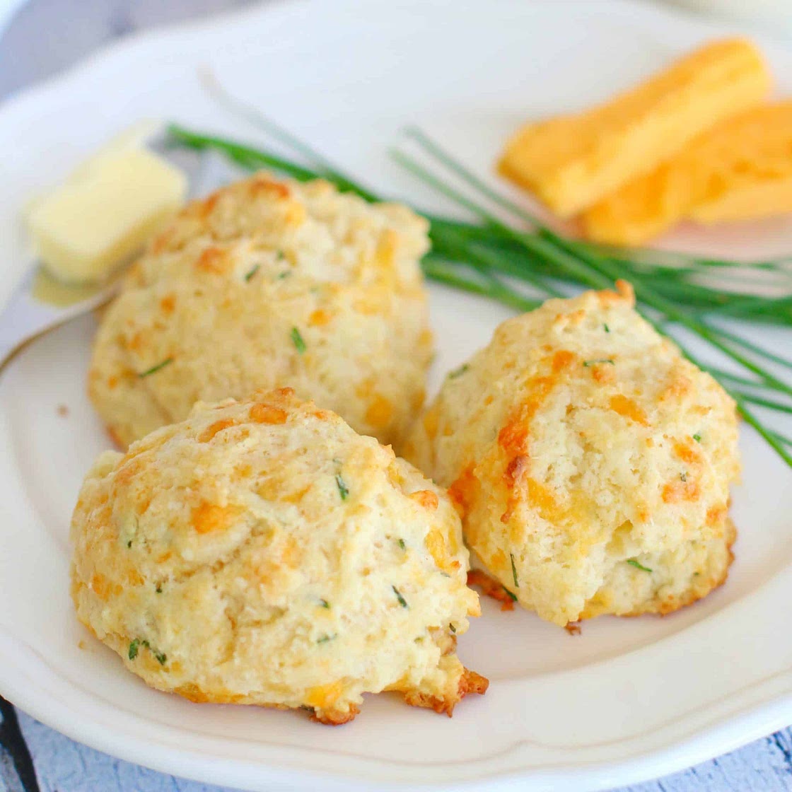 CHEDDAR AND CHIVE DROP BISCUITS