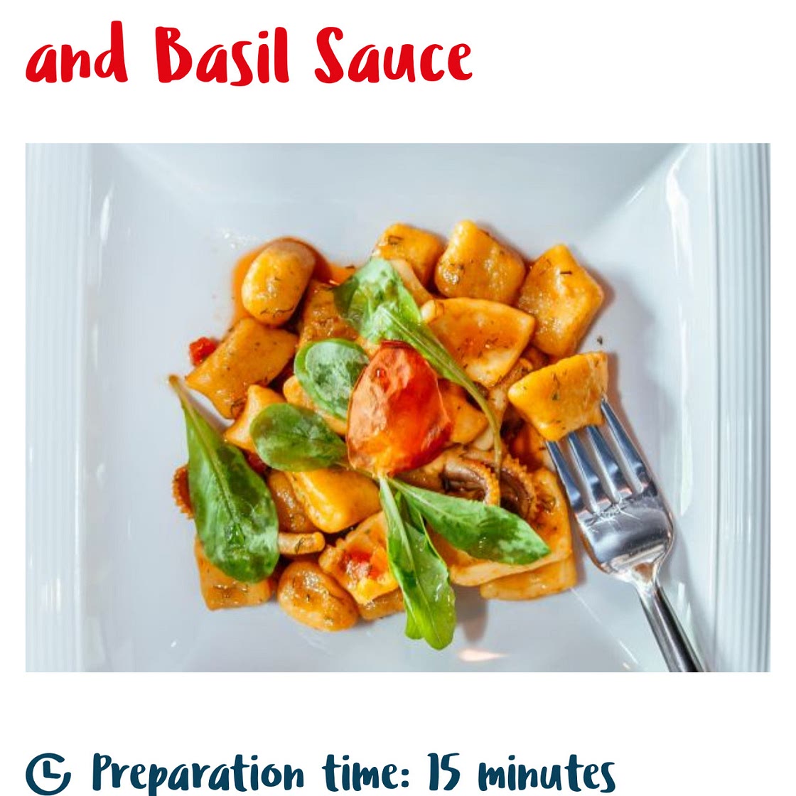 Gnocchi with a Tomato and Basil Sauce
