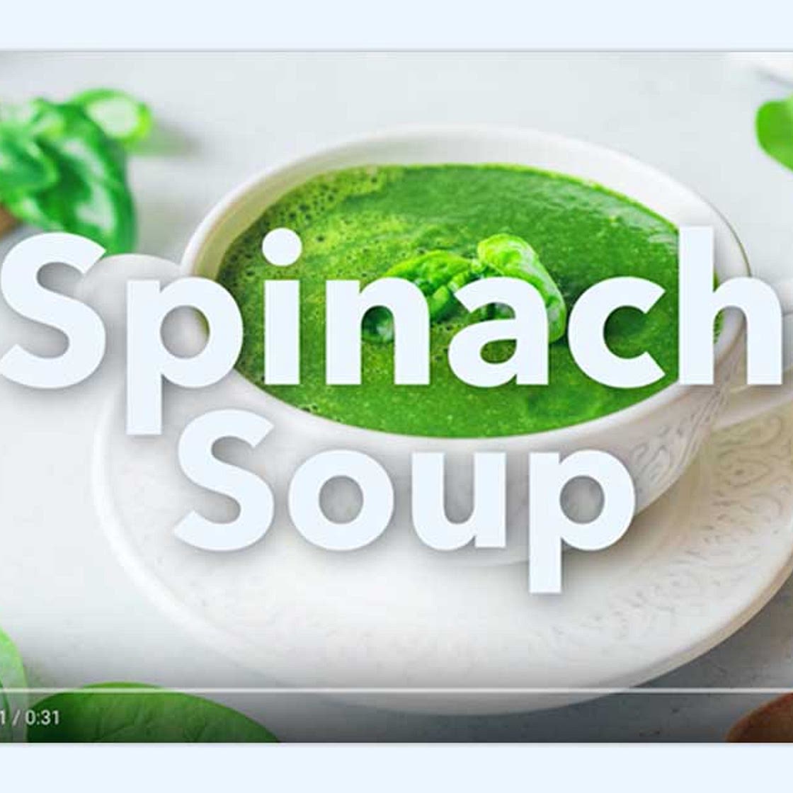 Spinach Soup over cucumber noodles
