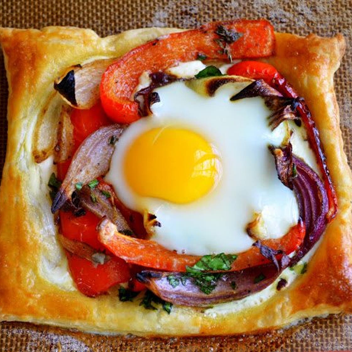 Red Pepper and Baked Egg Galettes