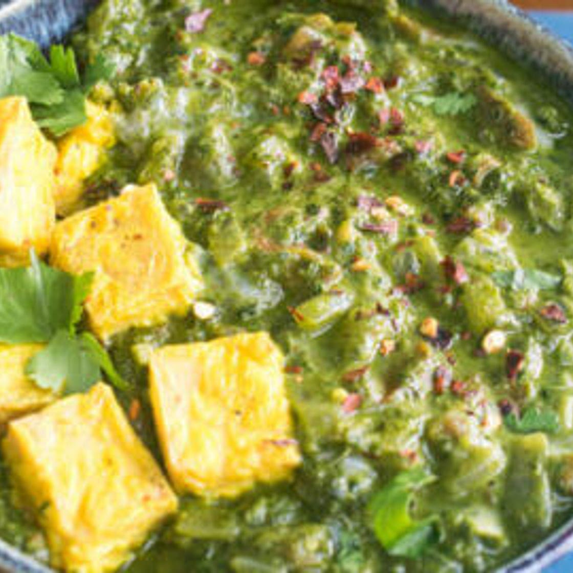 Vegan Saag Paneer (Saag Tofu)