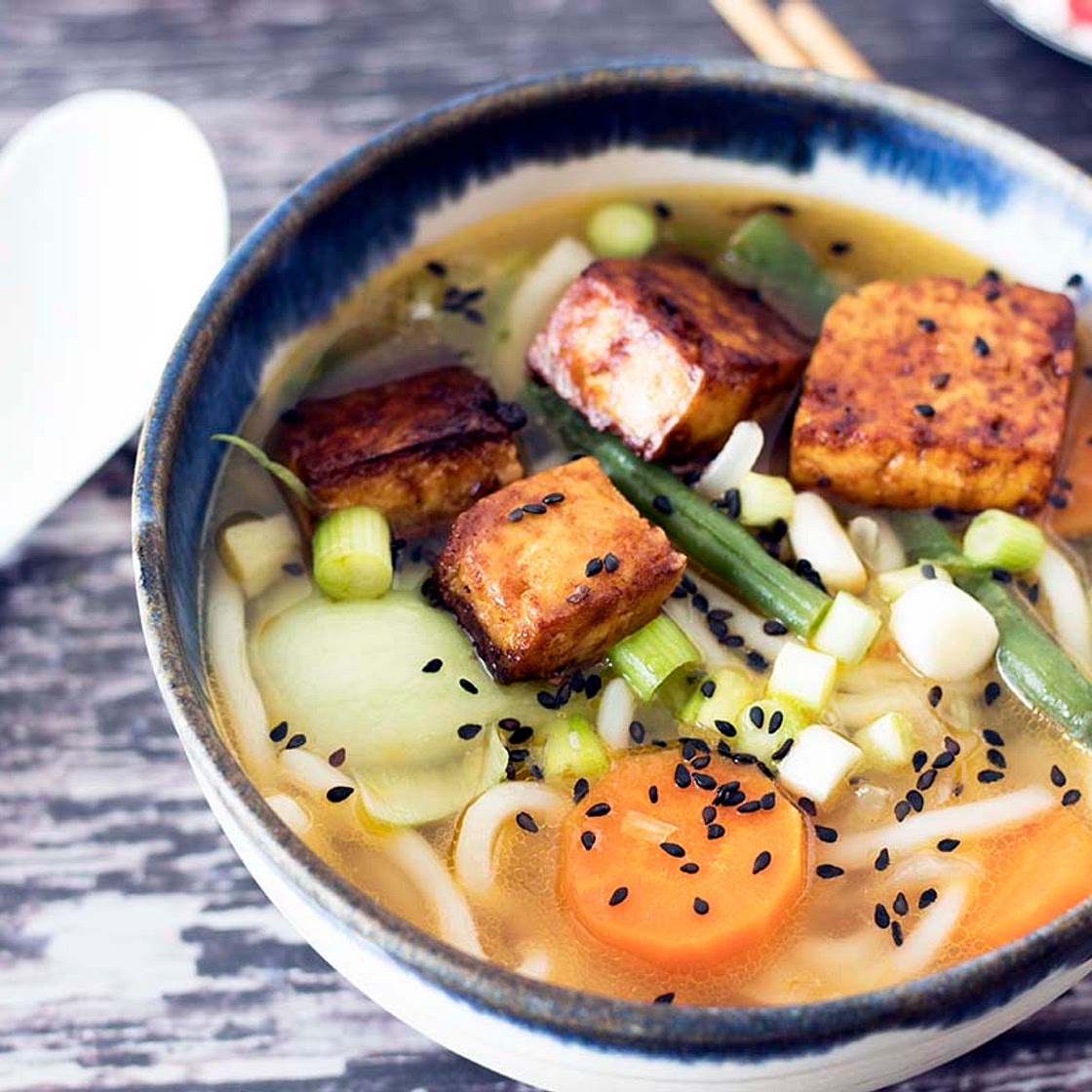 Miso udon noodle soup