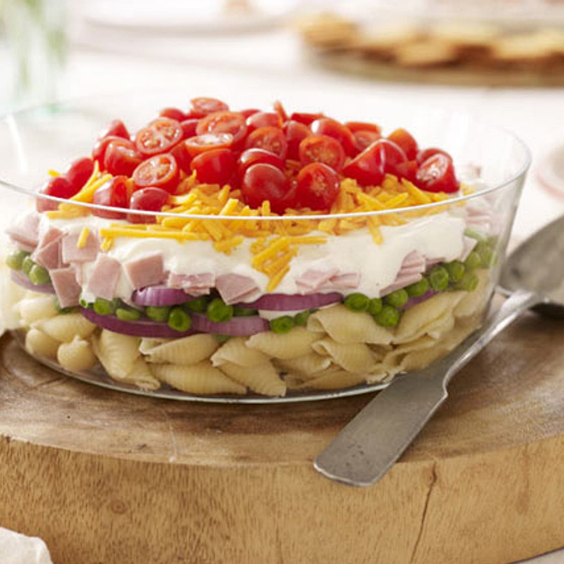 Layered Ham and Cheese Salad