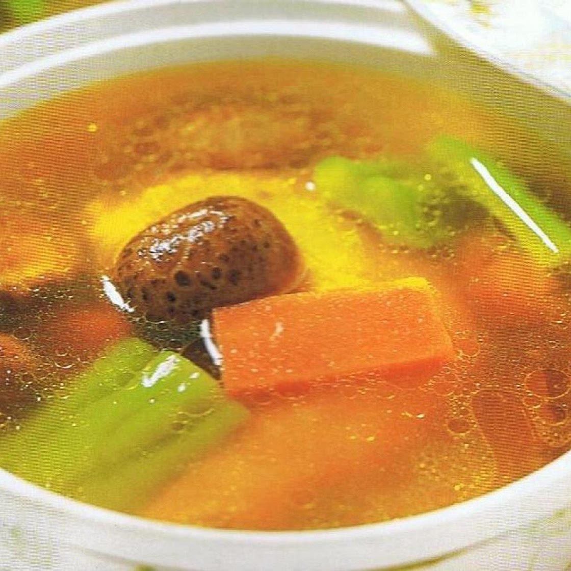 Bitter gourd, Carrot, Mushroom Chicken Soup Recipe