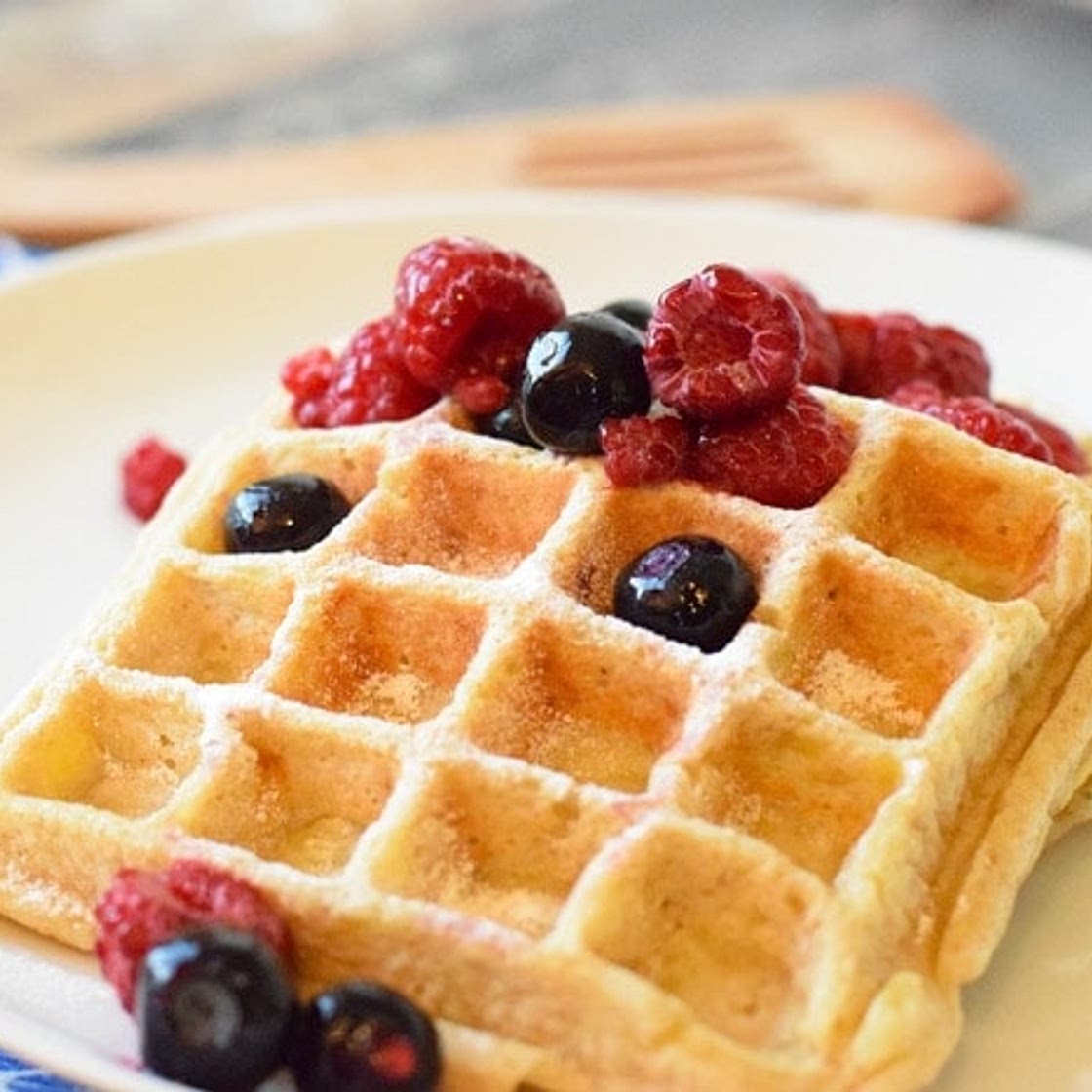 Healthy Waffles with red fruit