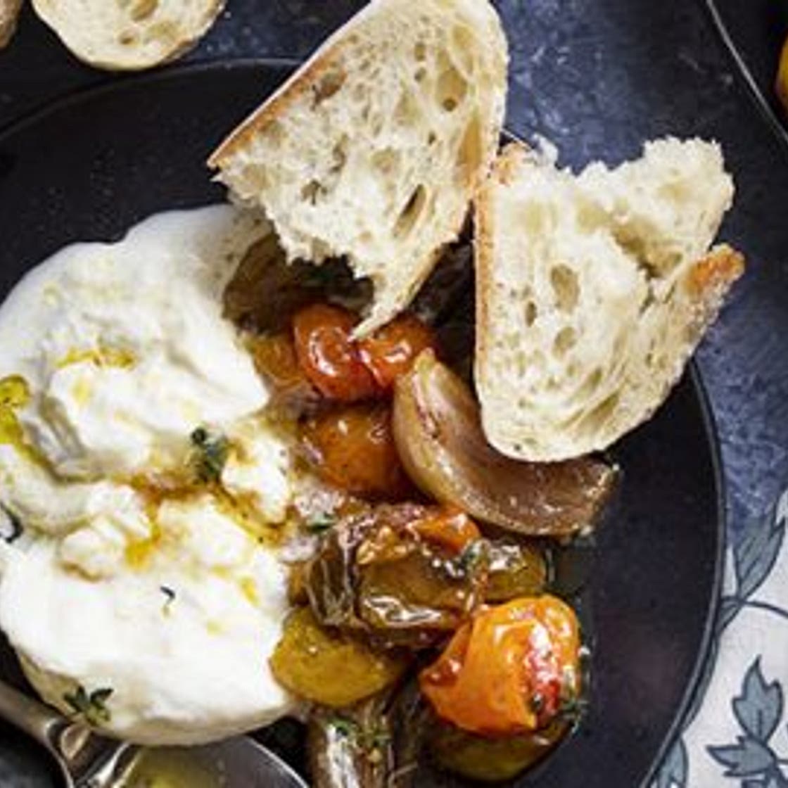 Roasted Cherry Tomato Caprese Salad