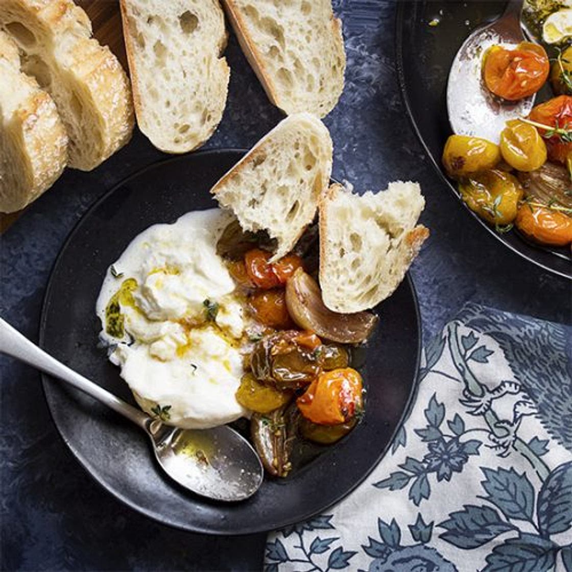 Roasted Cherry Tomato Caprese Salad