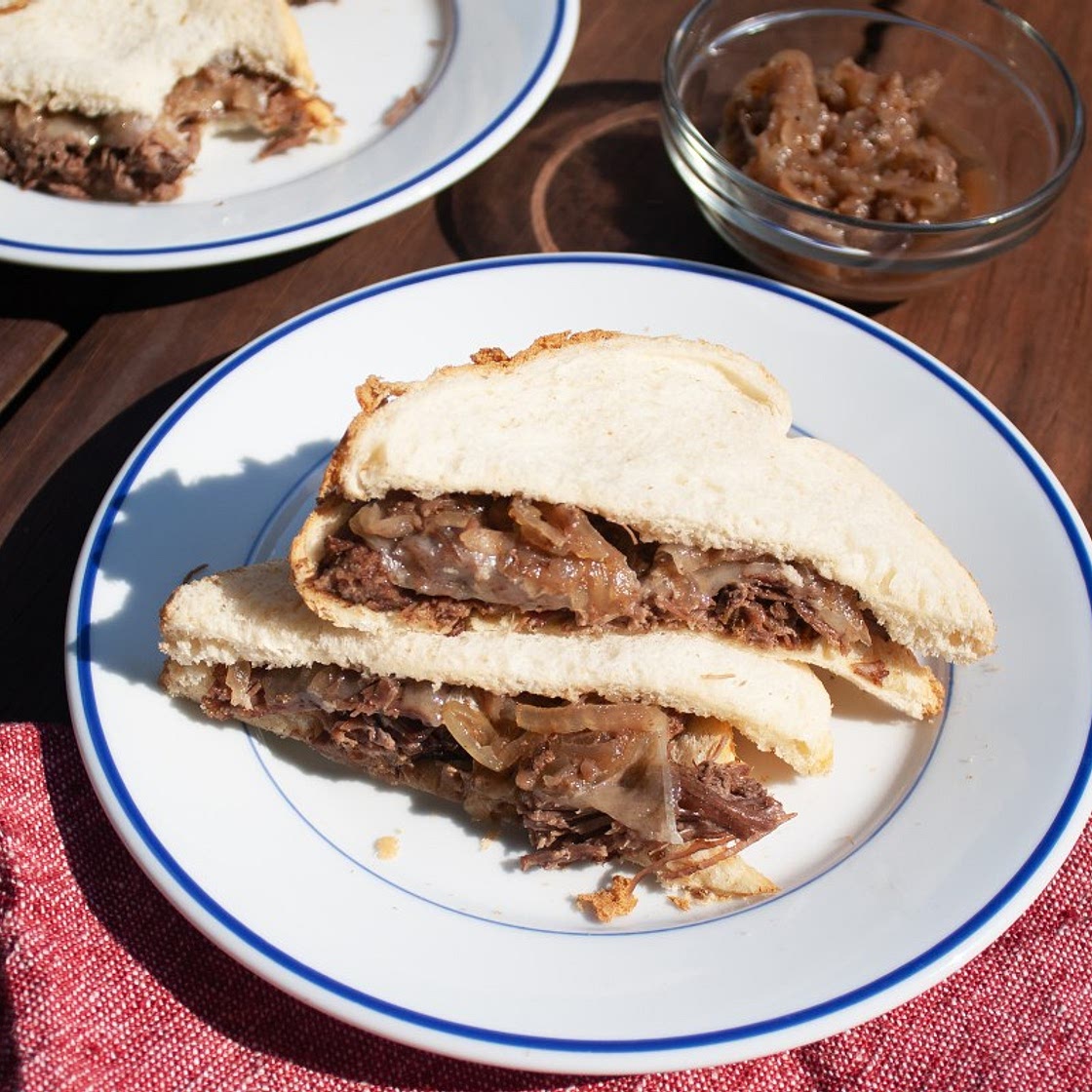 Short Rib Sandwiches with Cheddar and Braised Onions