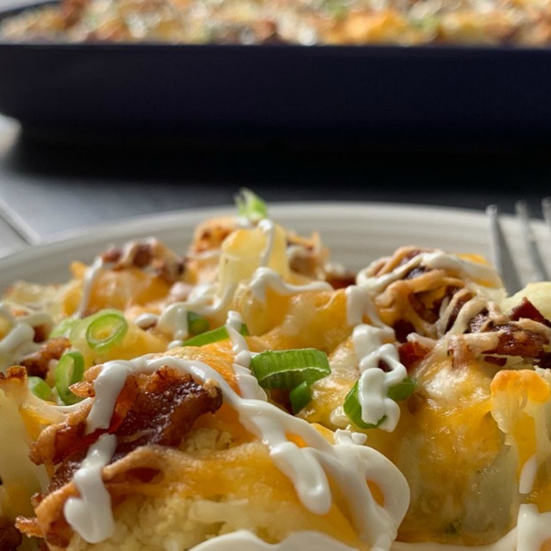 Keto Loaded Cauliflower Casserole