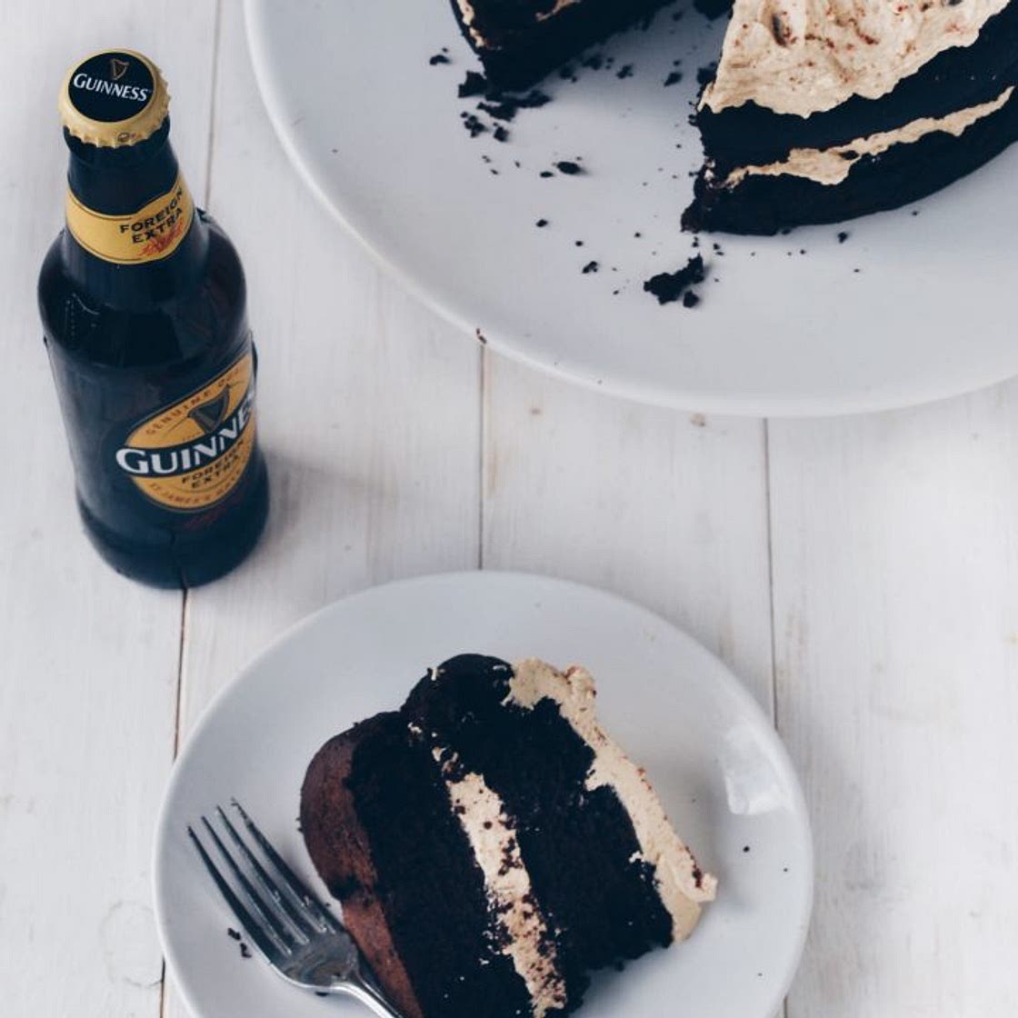 Vegan Guinness Chocolate Cake with "Baileys" Buttercream