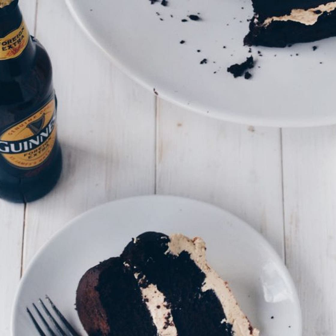 Vegan Guinness Chocolate Cake with "Baileys" Buttercream