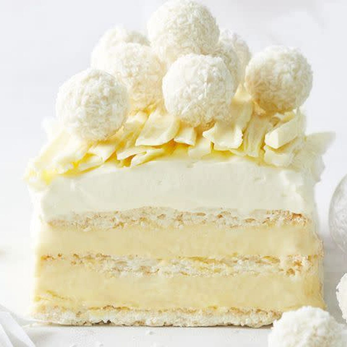 Coconut ice gateau