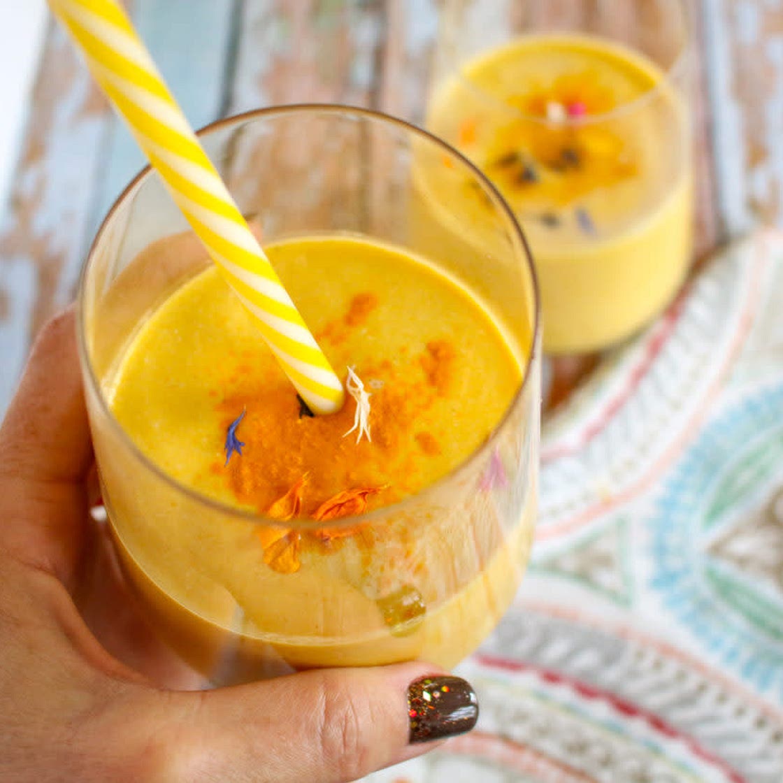 Turmeric Mango Carrot Smoothie (Vegan, Gluten-Free)