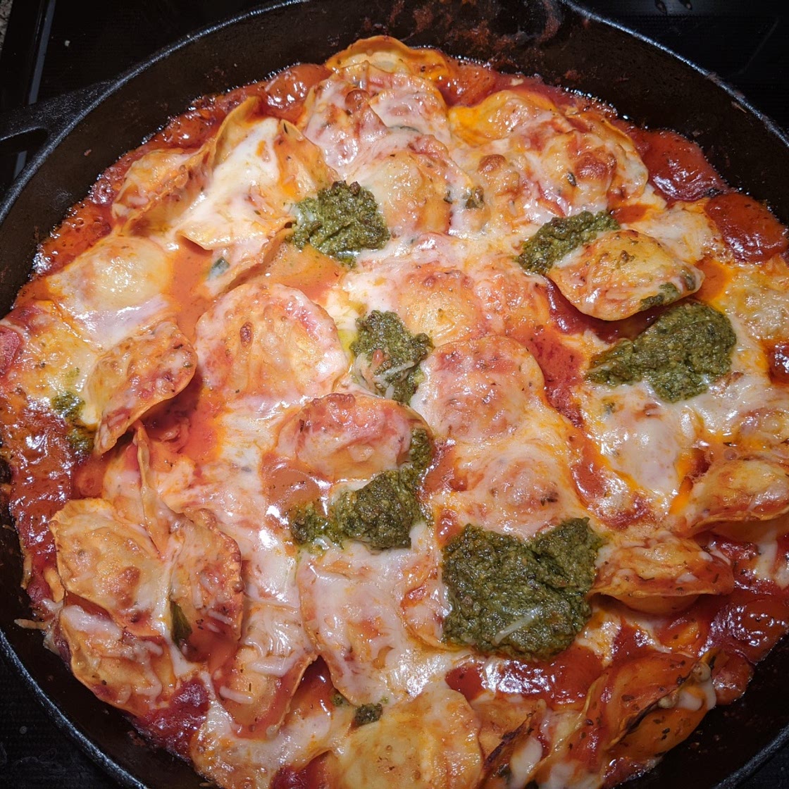 Skillet ravioli lasanga