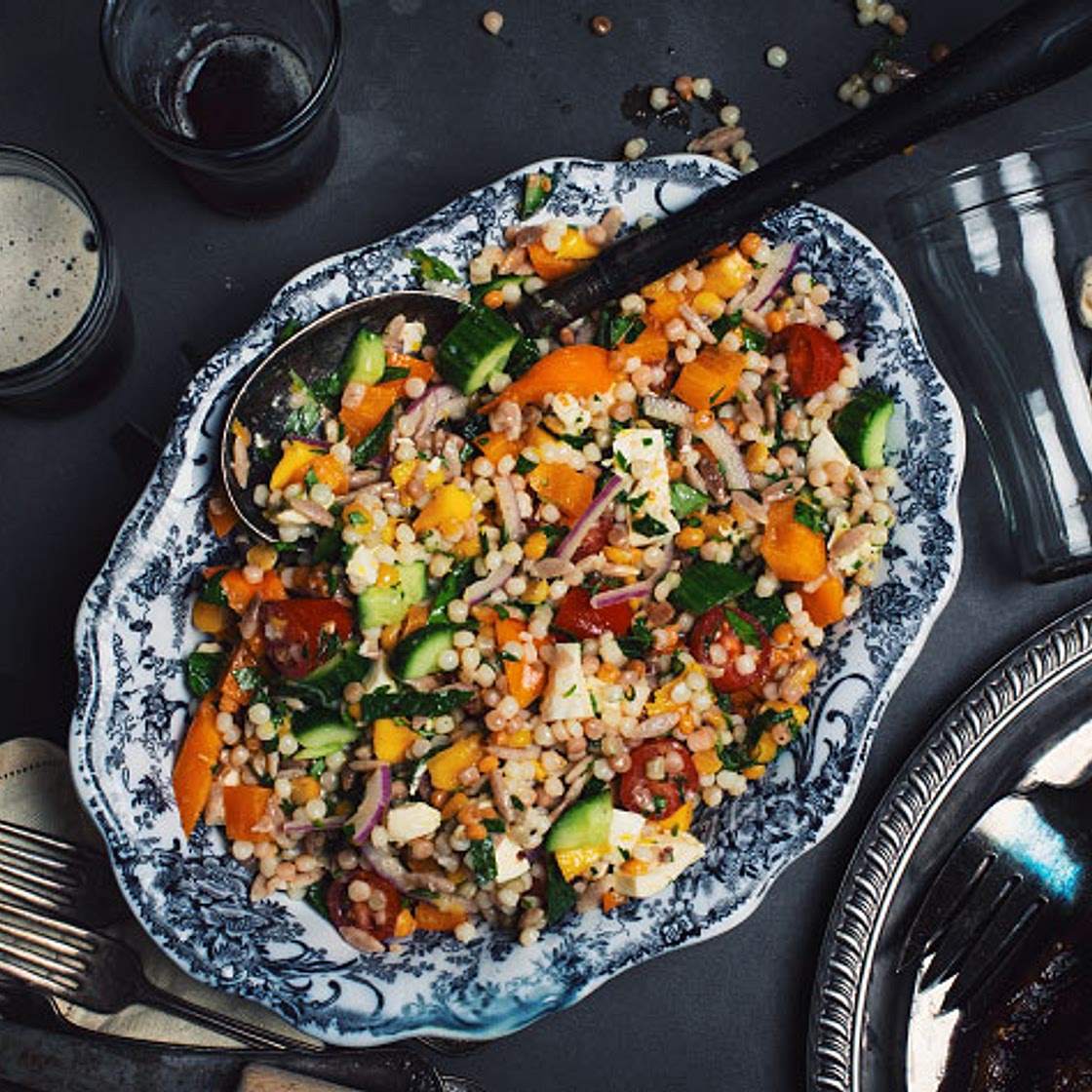 Salade de couscous israélien à la mangue