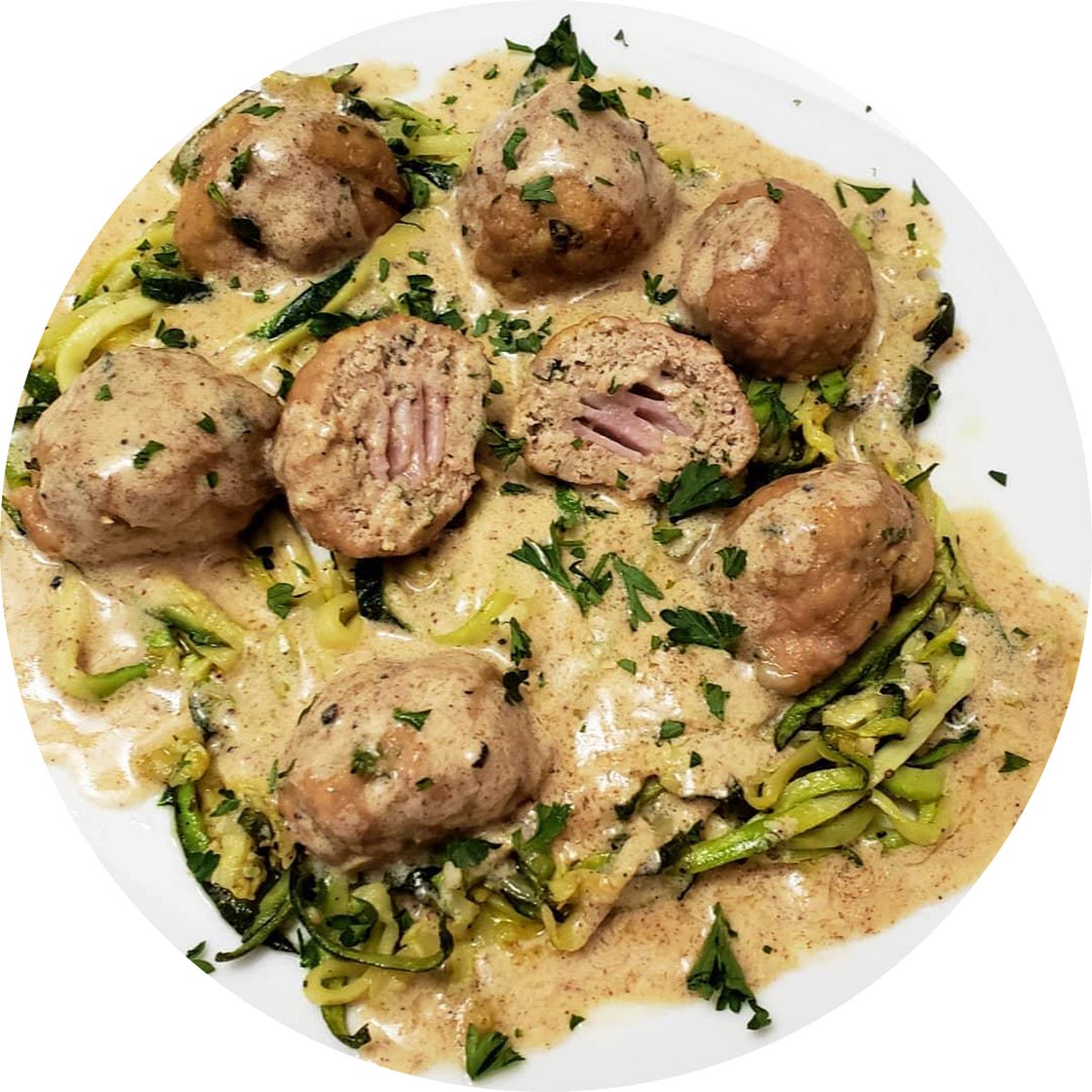Low-Carb Chicken Cordon Bleu Meatballs