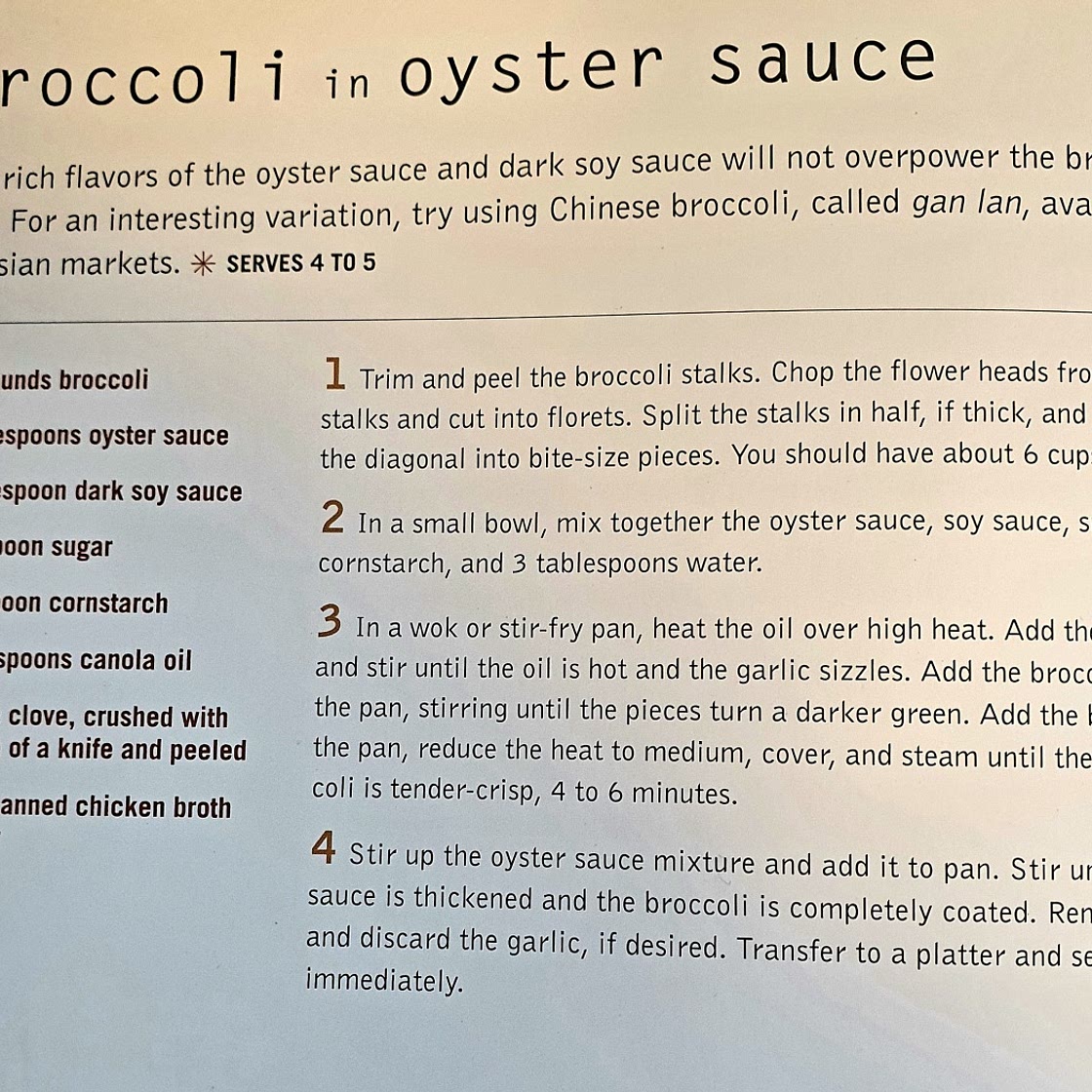 Broccoli in oyster sauce