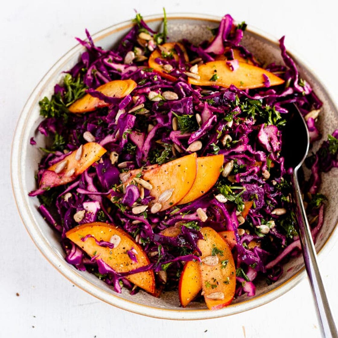 Summer Slaw with Peaches and Parsley