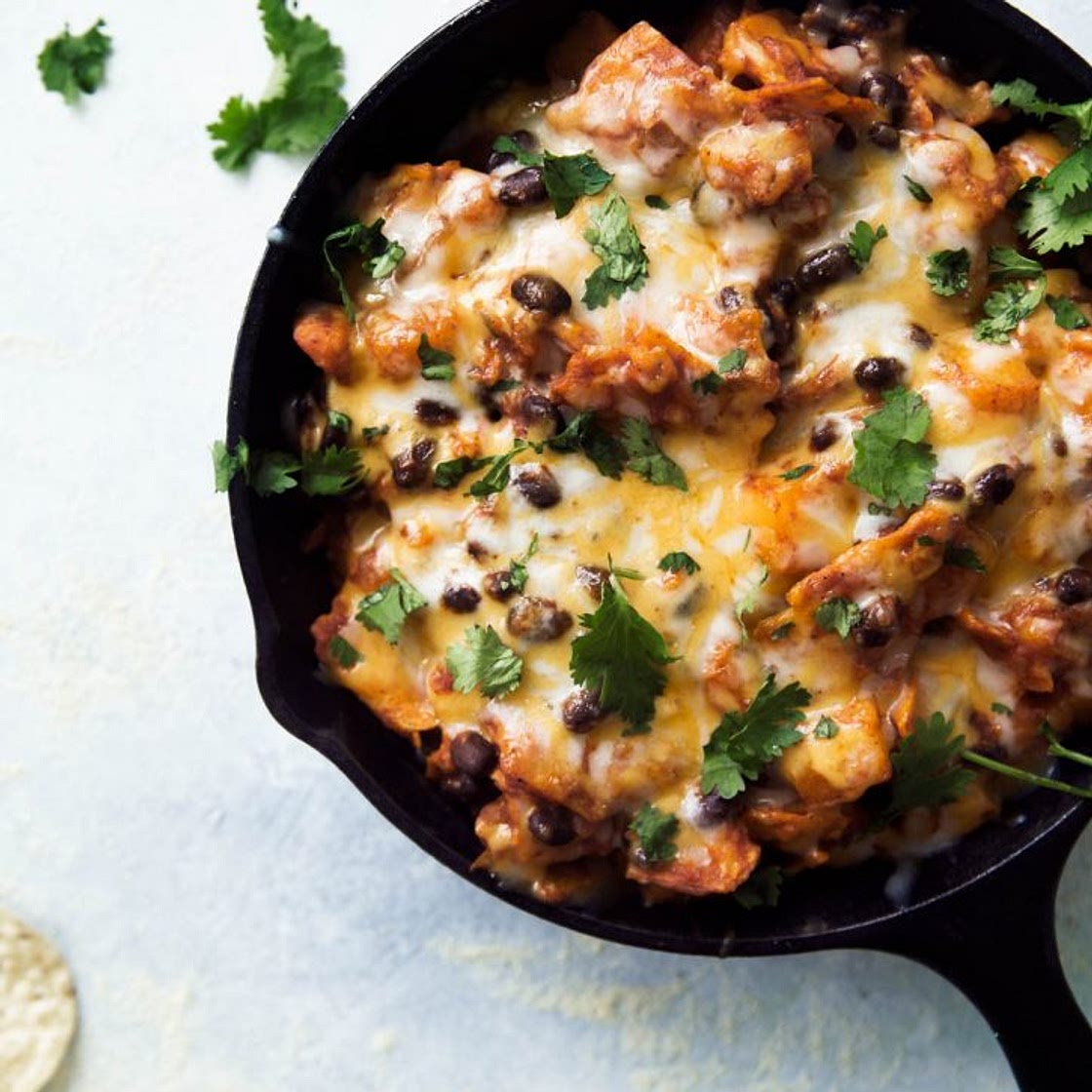 Butternut Squash and Black Bean Enchilada Skillet