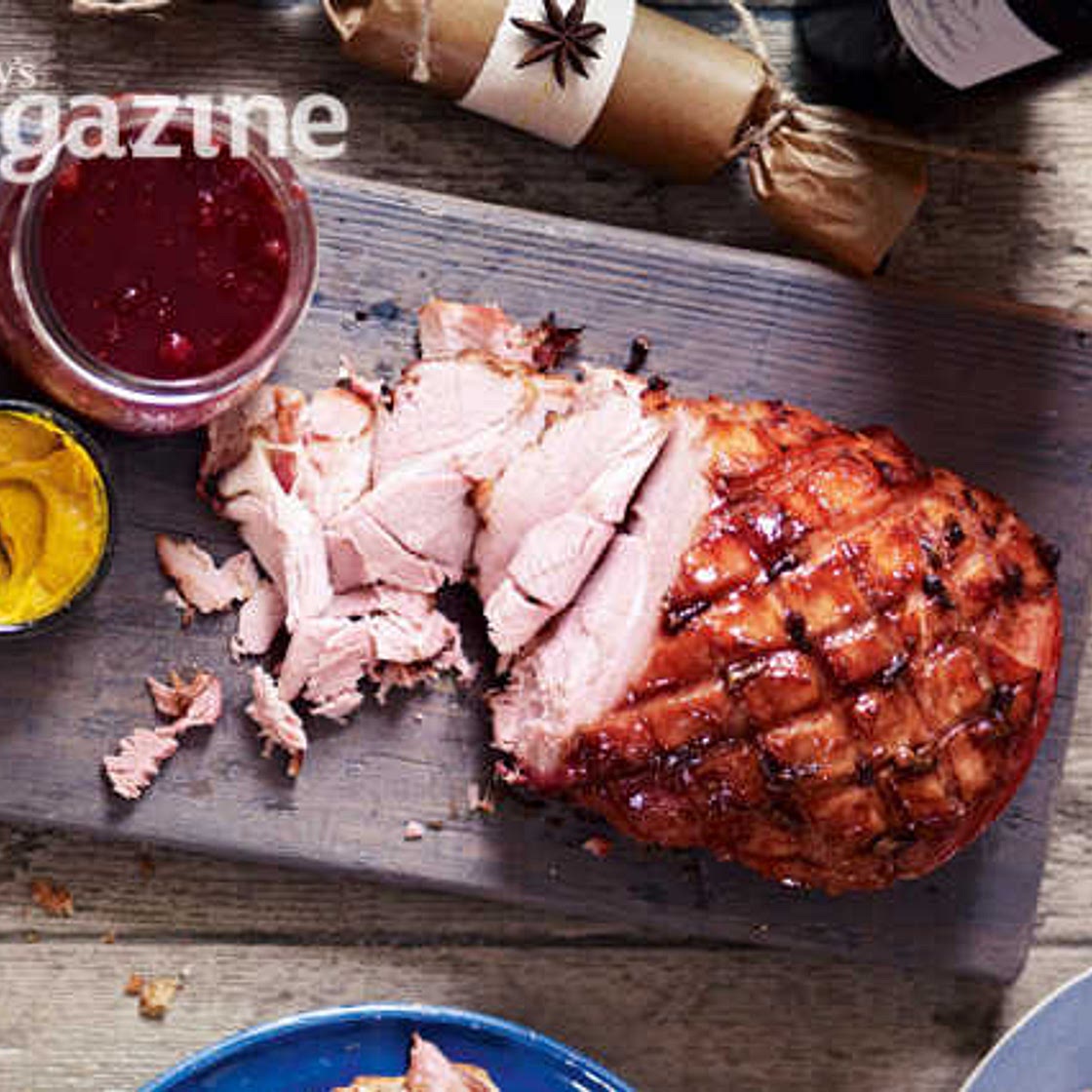 Spiced gammon cooked in cider