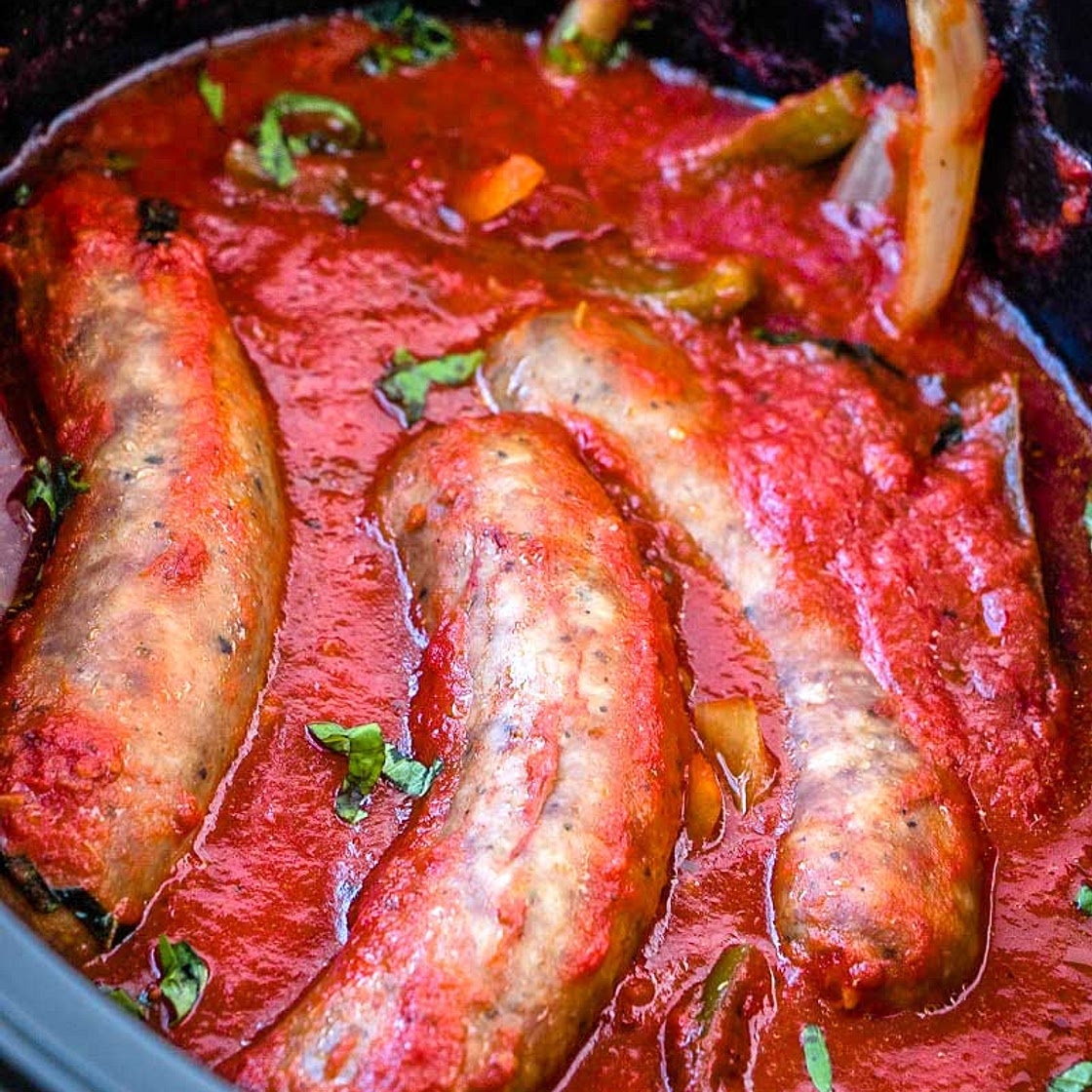 Sausage and Peppers made in a Slow Cooker!