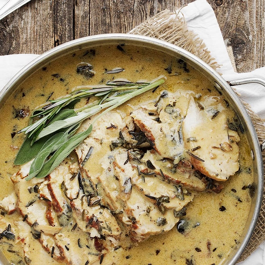 Pork Loin with Wine and Herb Gravy