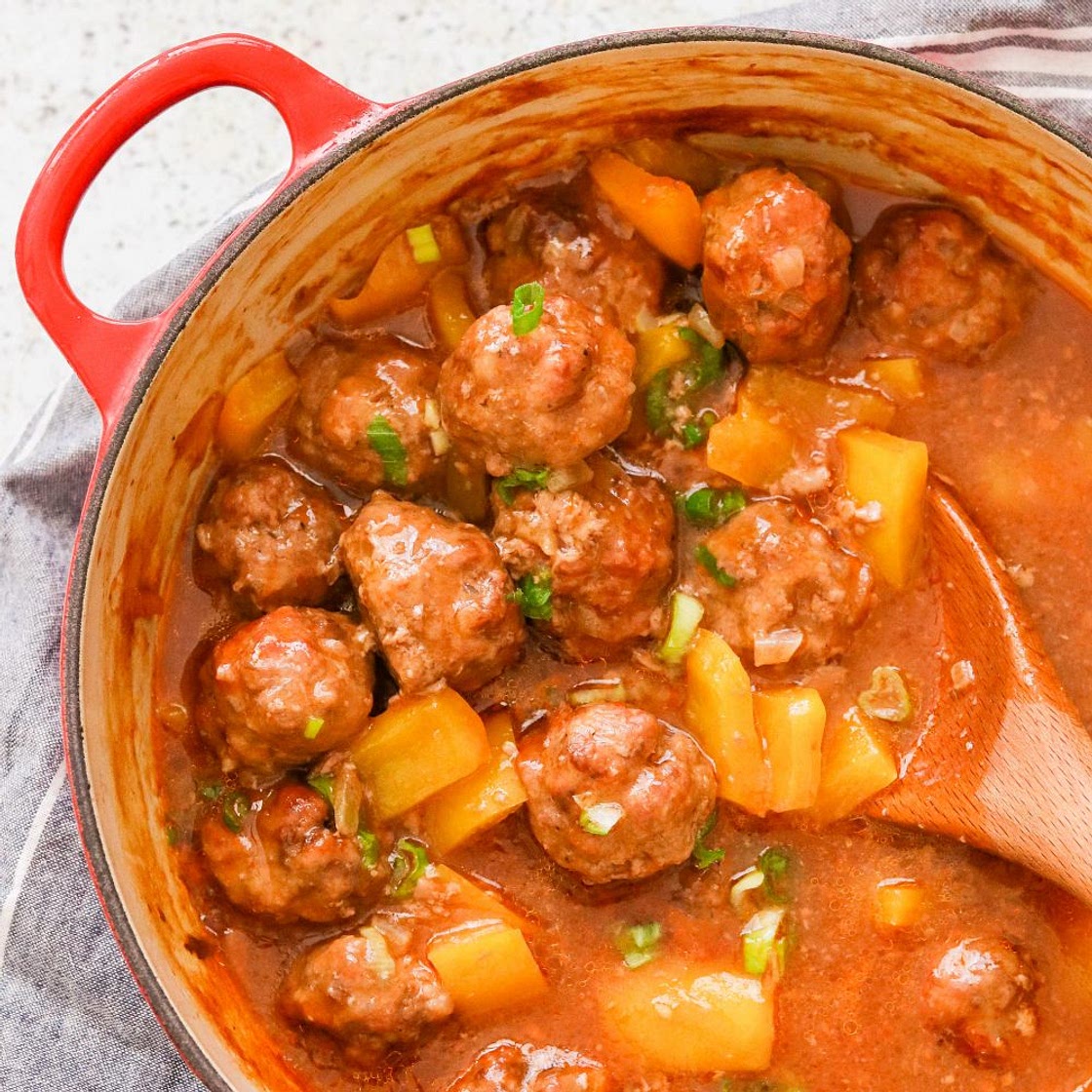 Paleo & Whole30 Sweet and Sour Meatballs