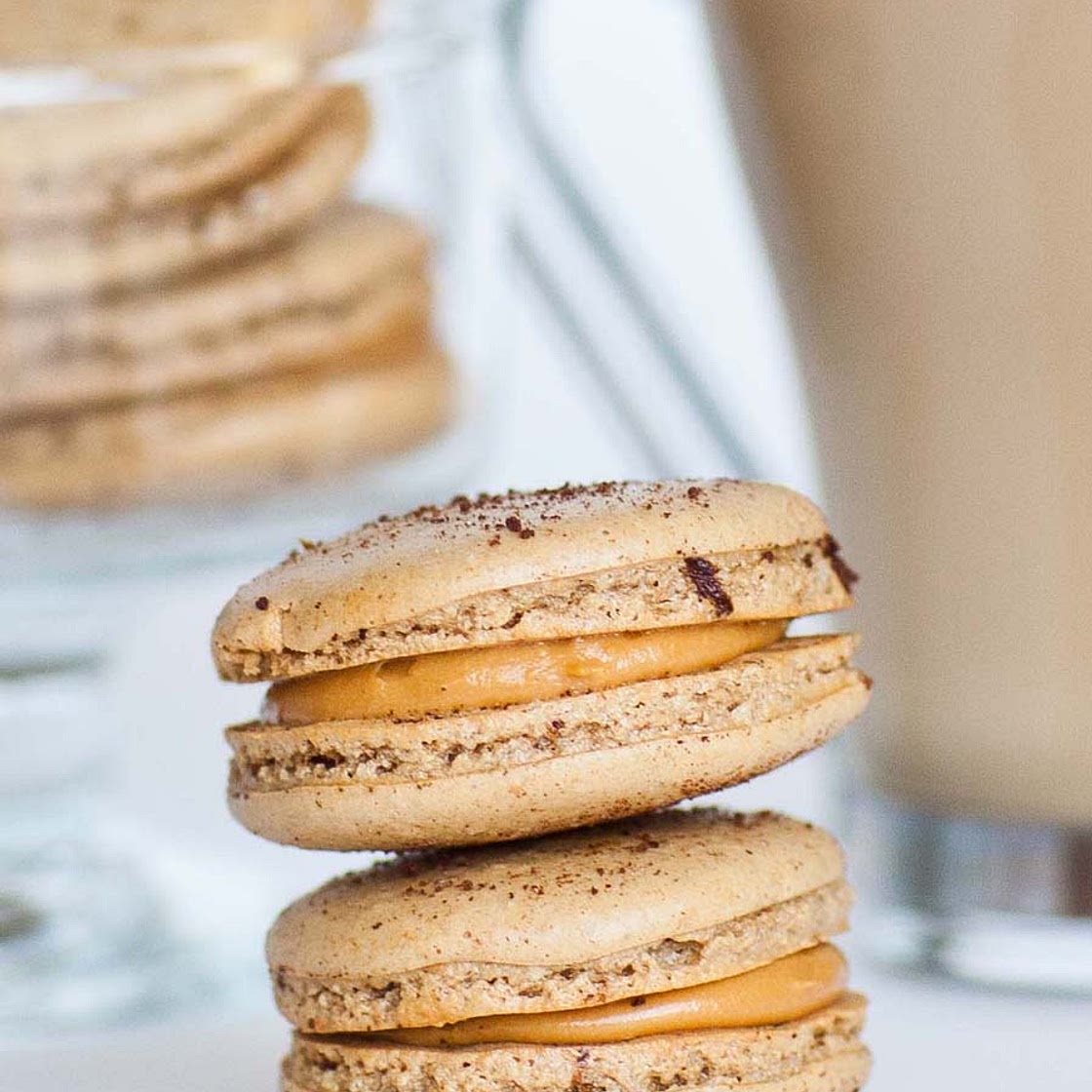 Caramel Coffee Macarons (video)