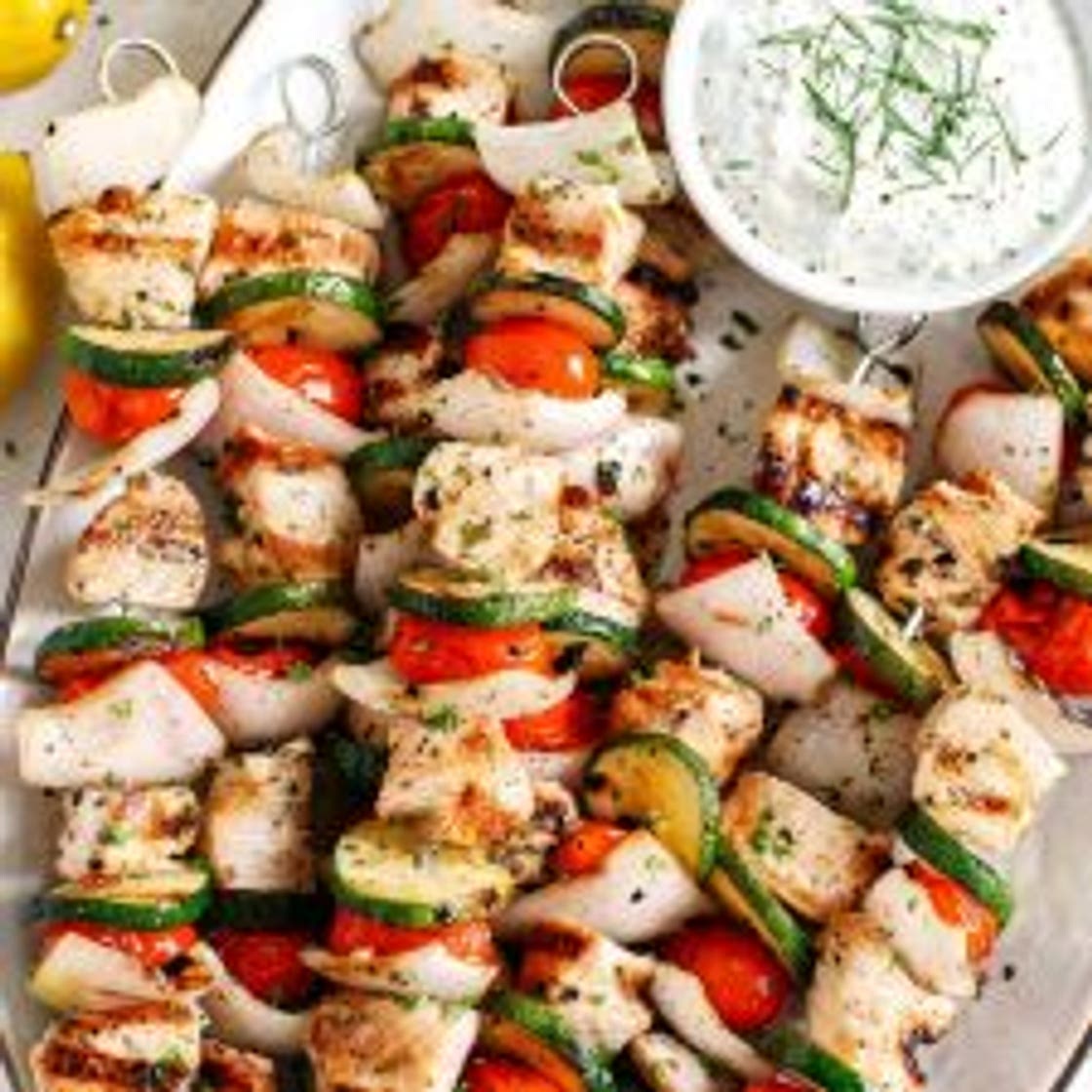 Greek Chicken Kabobs with Tzatziki Sauce
