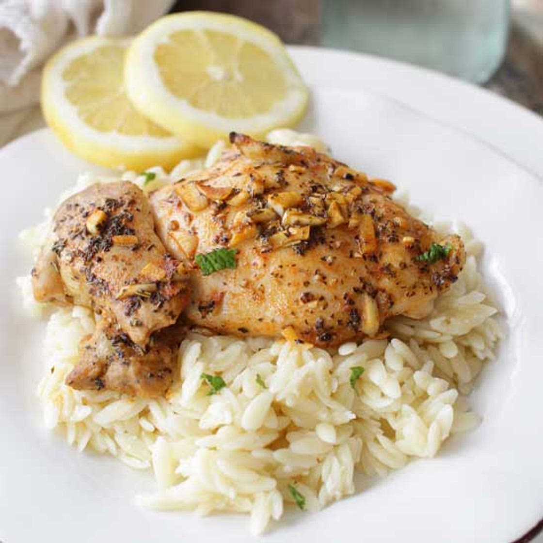 Lemon and Garlic Chicken For One