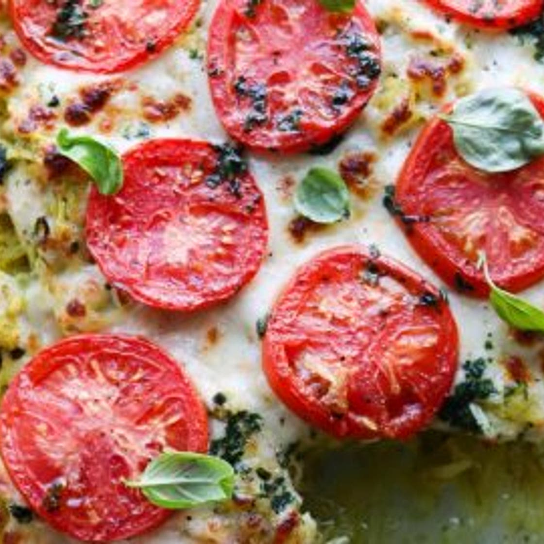 Pesto Chicken and Spaghetti Squash Bake (Low Carb, Gluten Free)