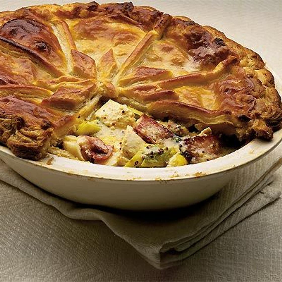 Chicken & leek pie
