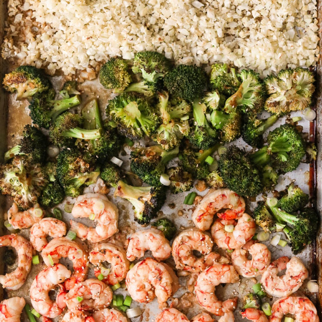Sheet Pan Shrimp and Broccoli with "Soy" Garlic Sauce